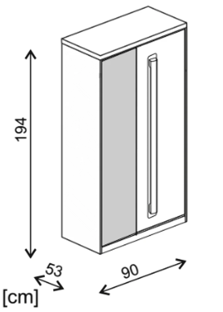 Roma Hinged Door Wardrobe 90cm - Image 2