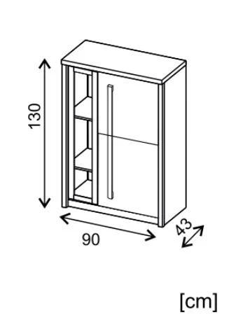 Roma ROM2 Display Cabinet 90cm - Image 2