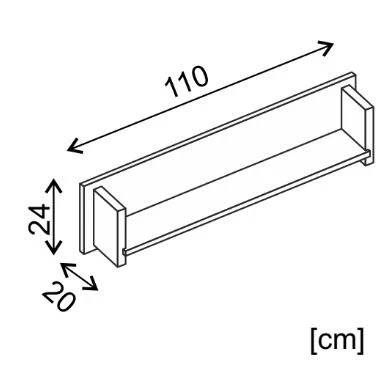 Roma ROM6 Wall Shelf 110cm - Image 2