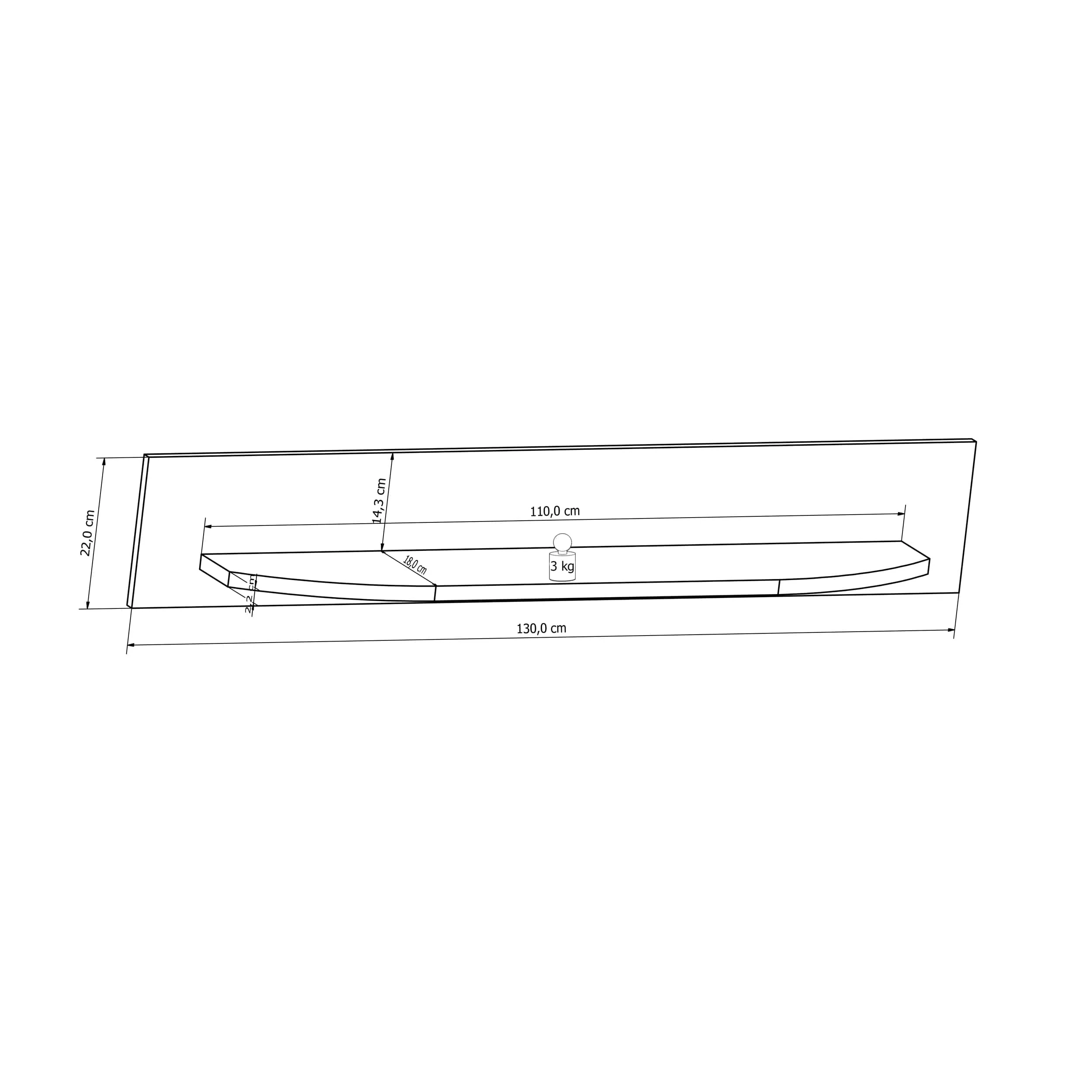 Rondo 70 Shelf 130cm - Image 2