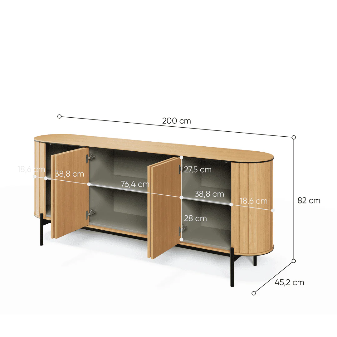 Rotto RT-04 Sideboard Cabinet 200cm - Image 5