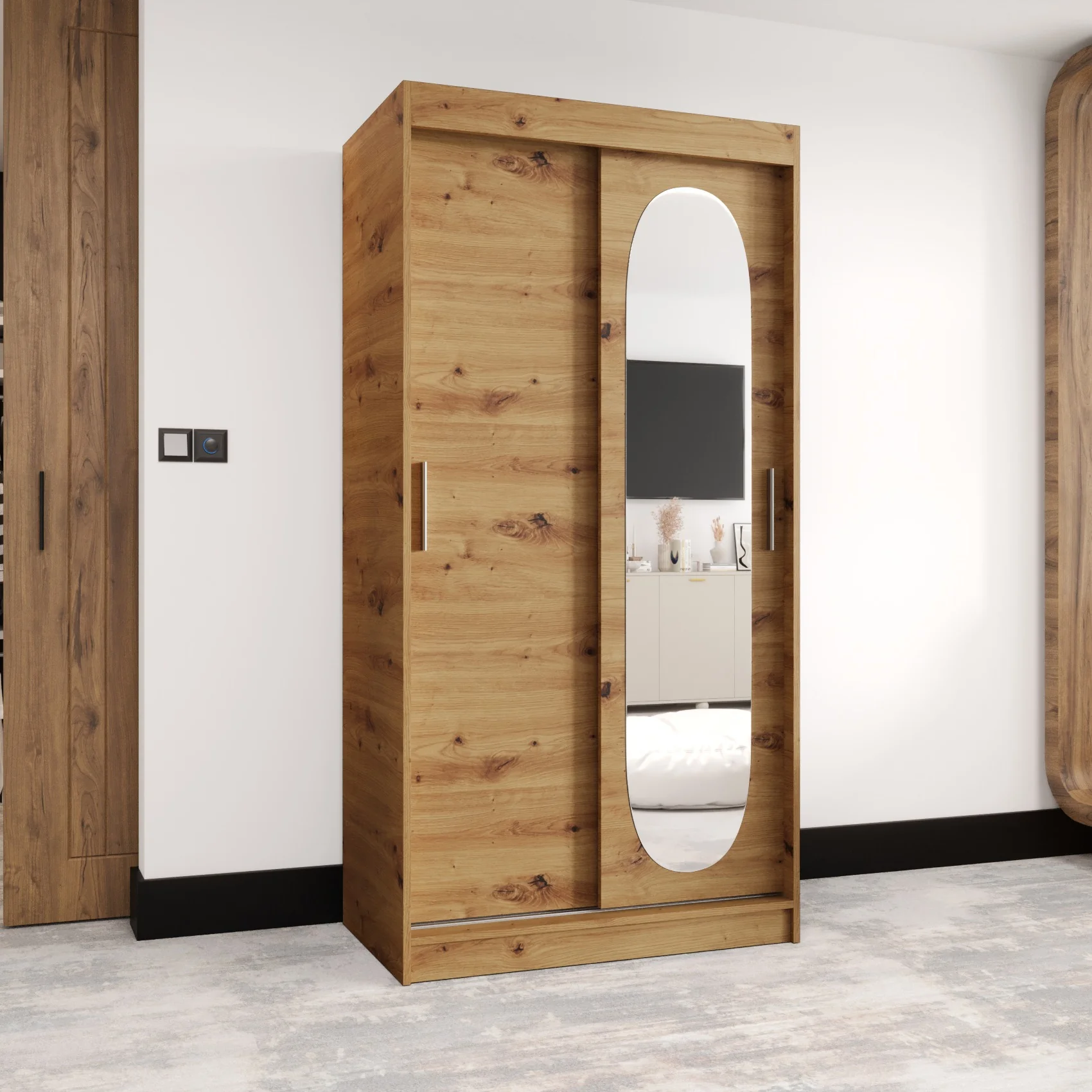Royal Sliding Door Wardrobe 100cm - Image 5