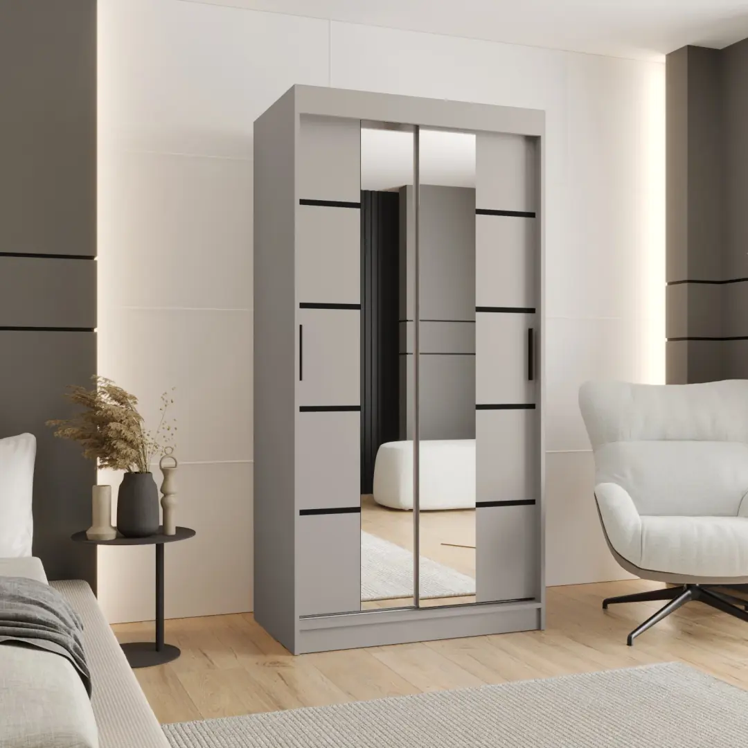 Rubino V4 Sliding Door Wardrobe 100cm - Image 5