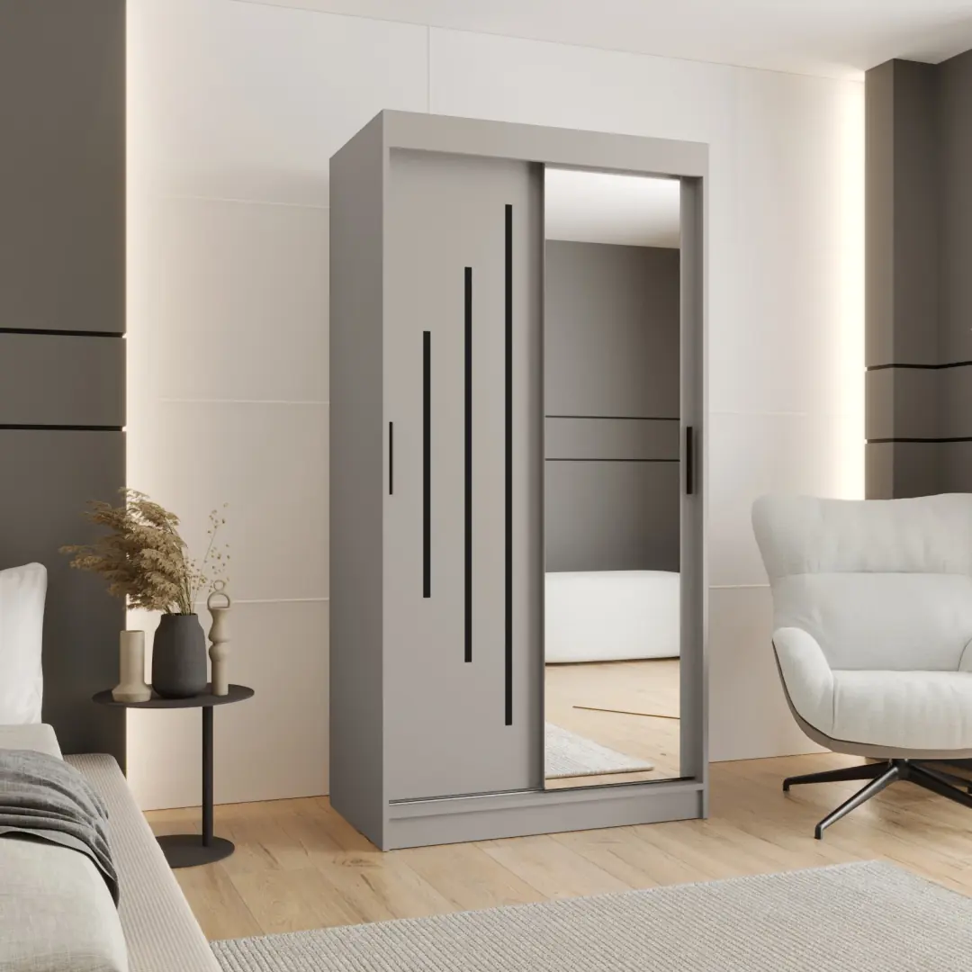 Rubino Y2 Sliding Door Wardrobe 100cm - Image 5