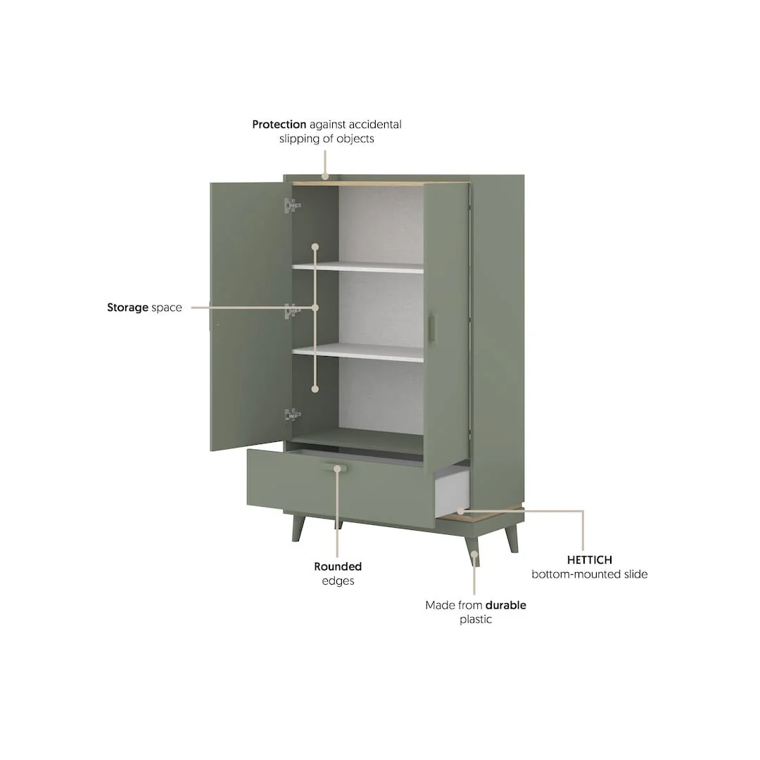 Scandi Highboard Cabinet 90cm - Image 4