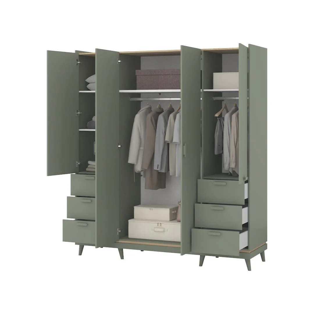 Scandi Hinged Door Wardrobe 190cm - Image 4