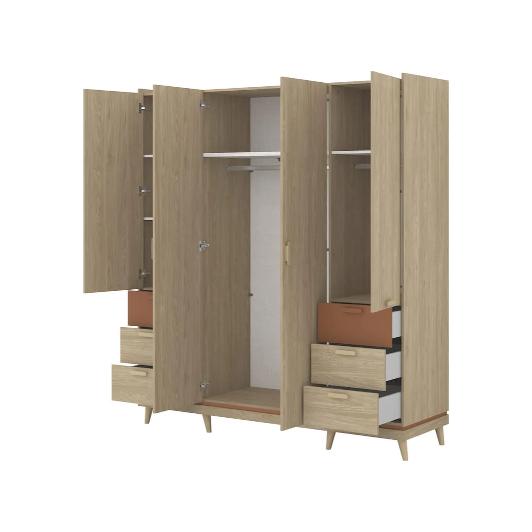 Scandi Hinged Door Wardrobe 190cm - Image 9