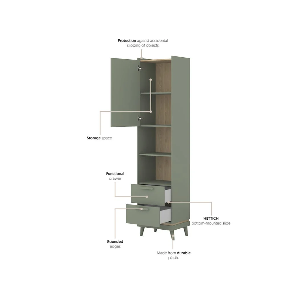 Scandi Tall Cabinet 50cm - Image 5