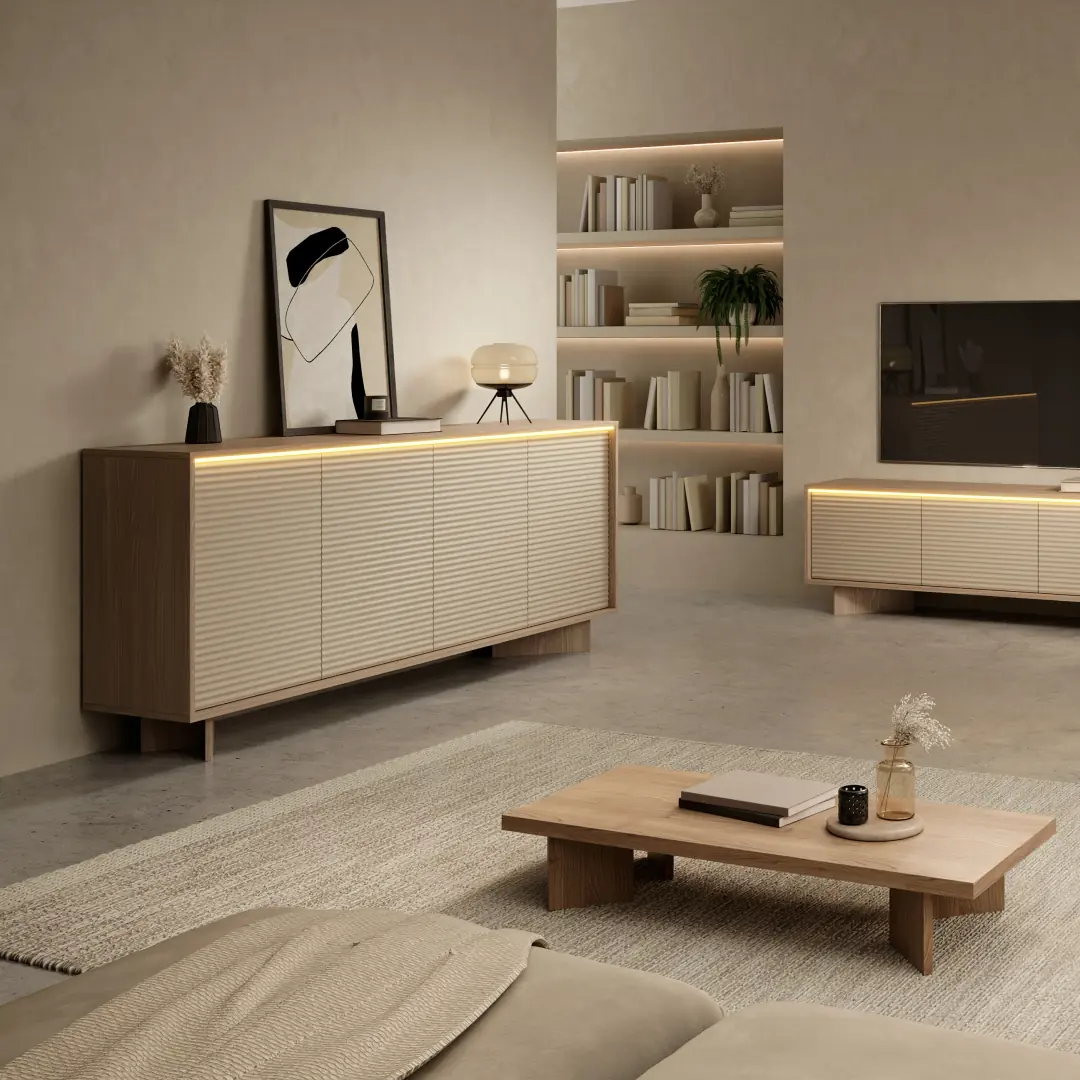 Semi Sideboard Cabinet 104cm - Image 6