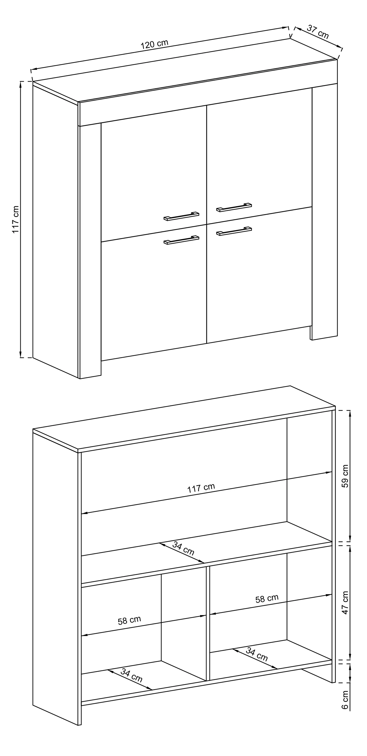 Sky Sideboard Cabinet 120cm - Image 3