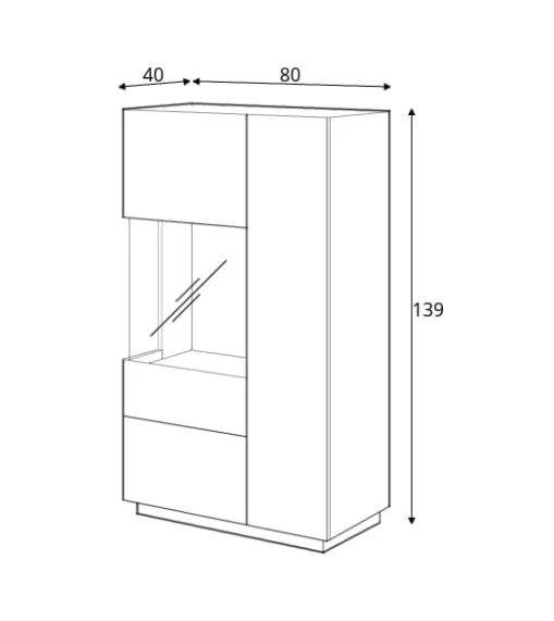 Silke 42 Display Cabinet 80cm [Left] - Image 7