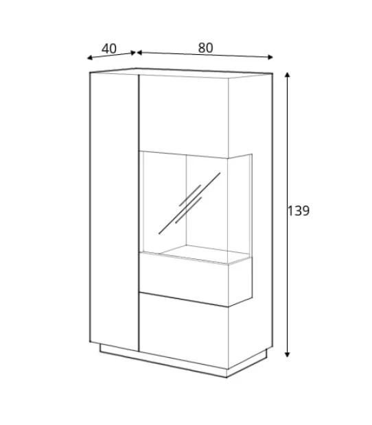 Silke 44 Display Cabinet 80cm [Right] - Image 8