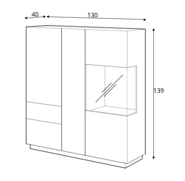 Silke 46 Display Cabinet 130cm [Right] - Image 6