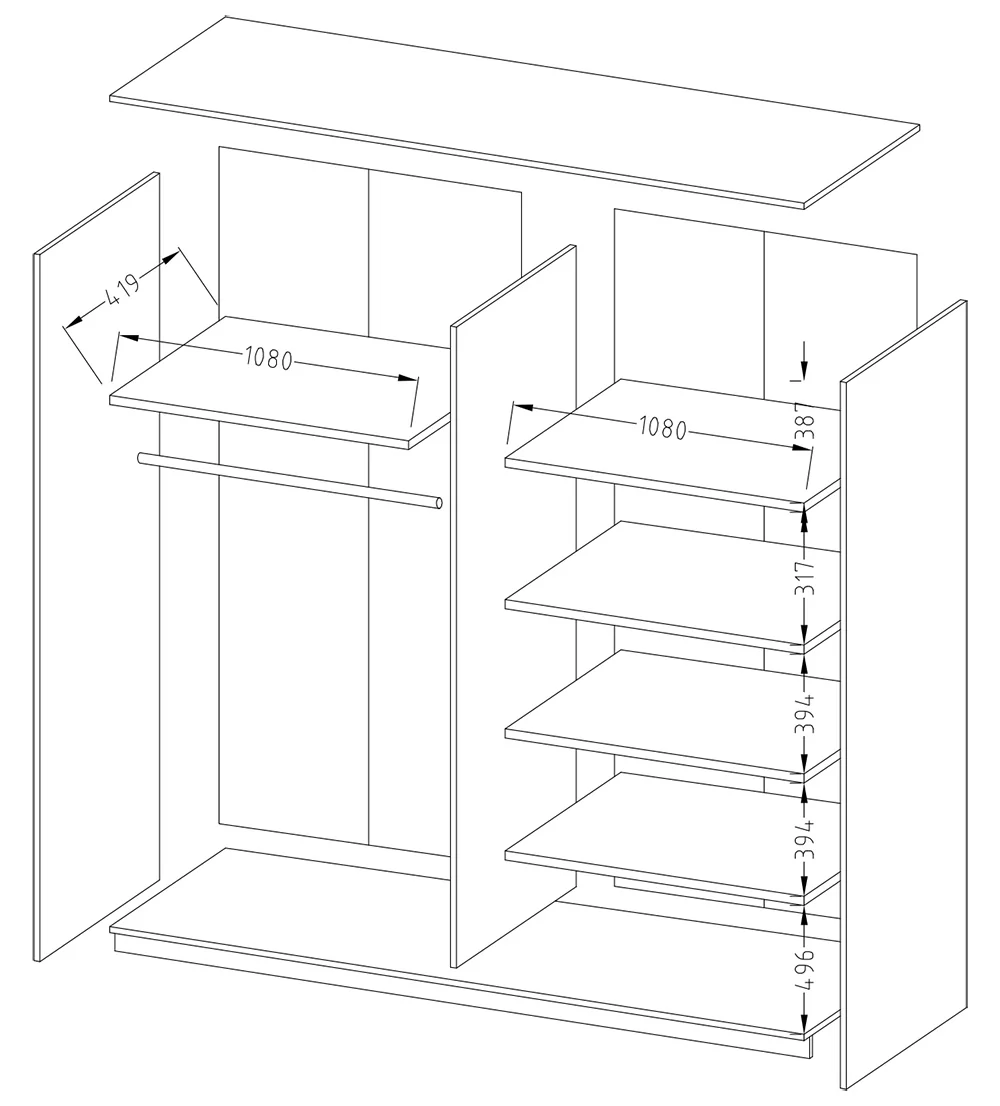 Beta Sliding Door Wardrobe - Image 6
