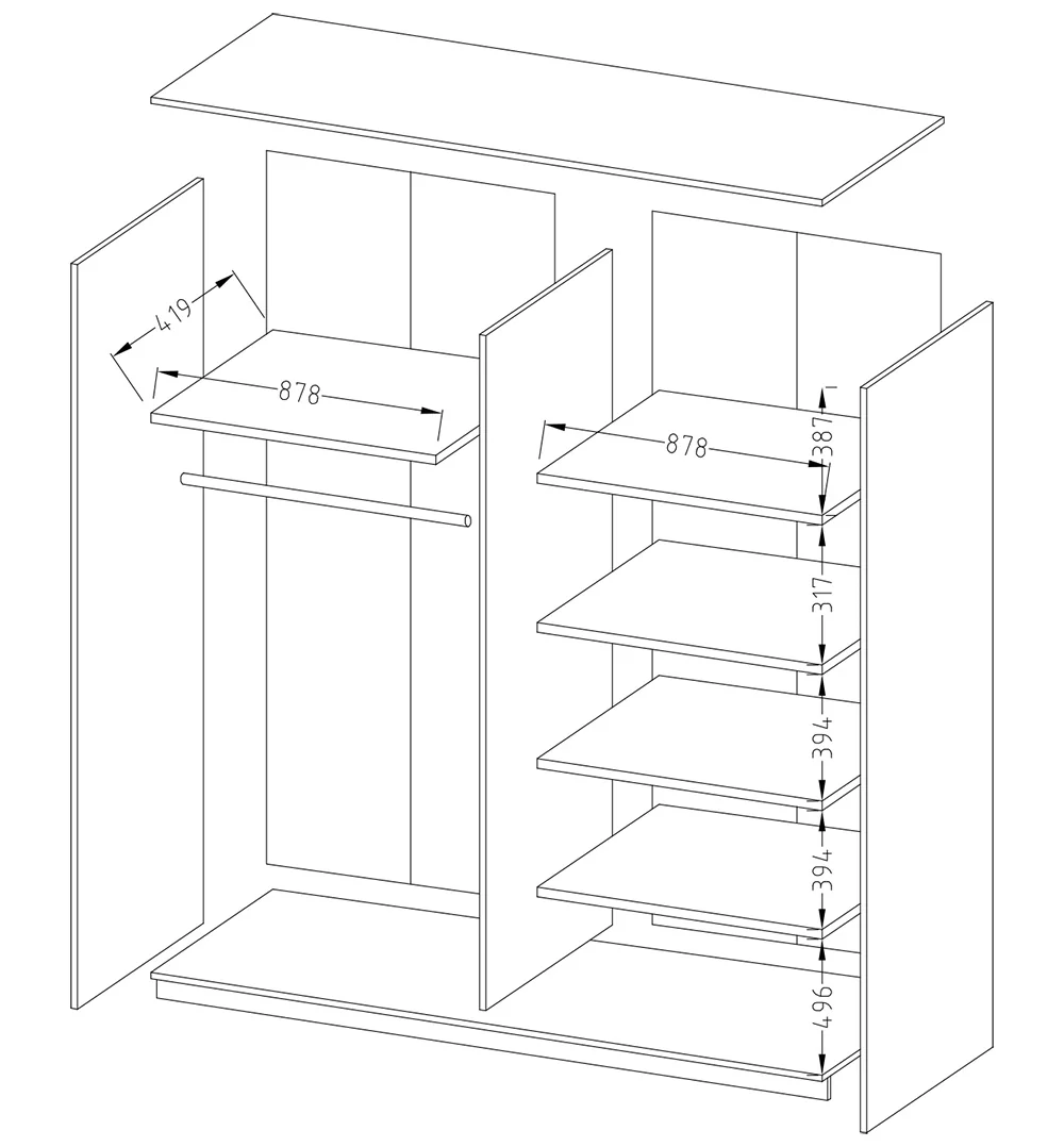 Sliding Door Wardrobe Beta Gloss - Image 3