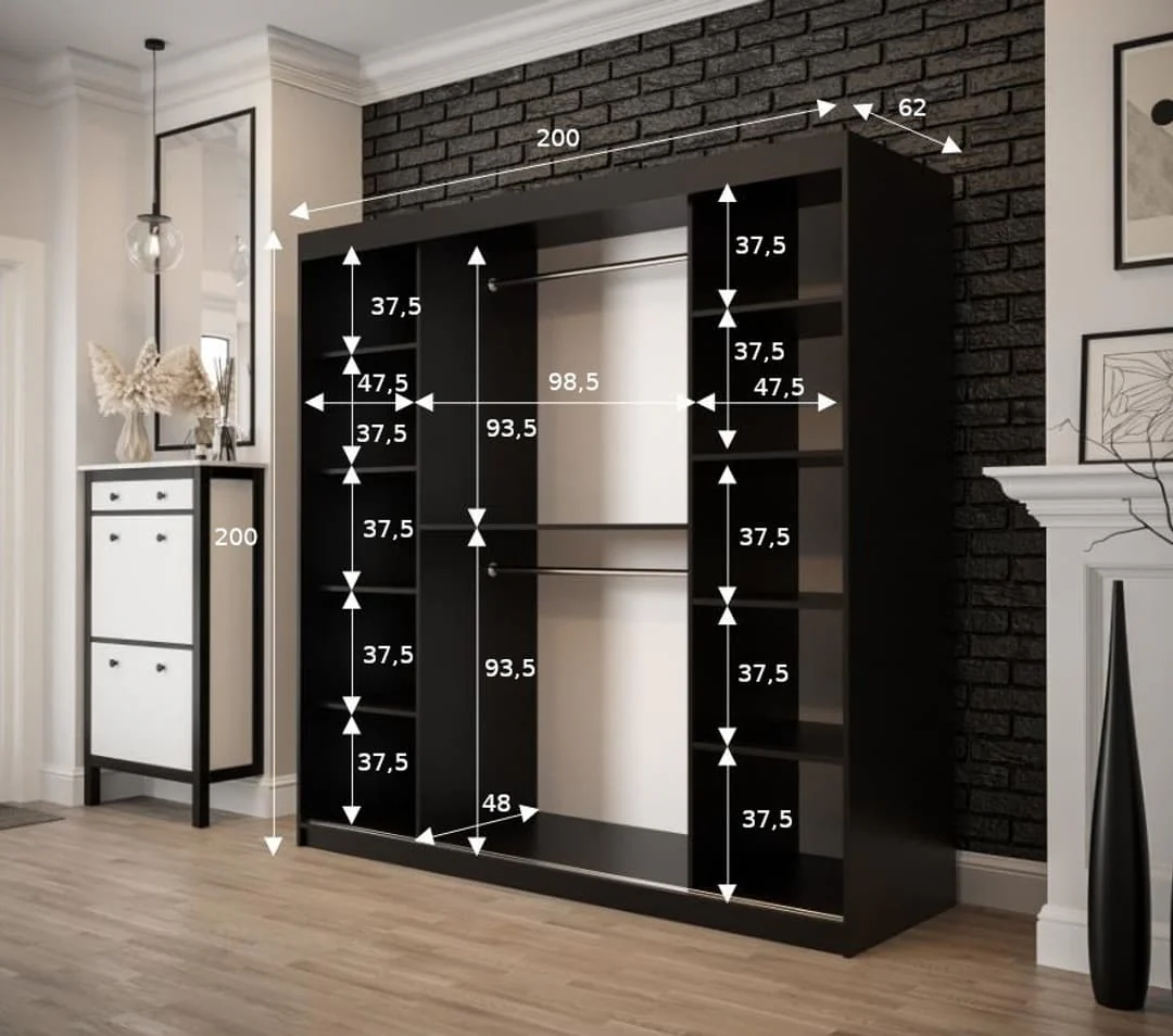 Tilburg I Sliding Door Wardrobe 200cm - Image 5