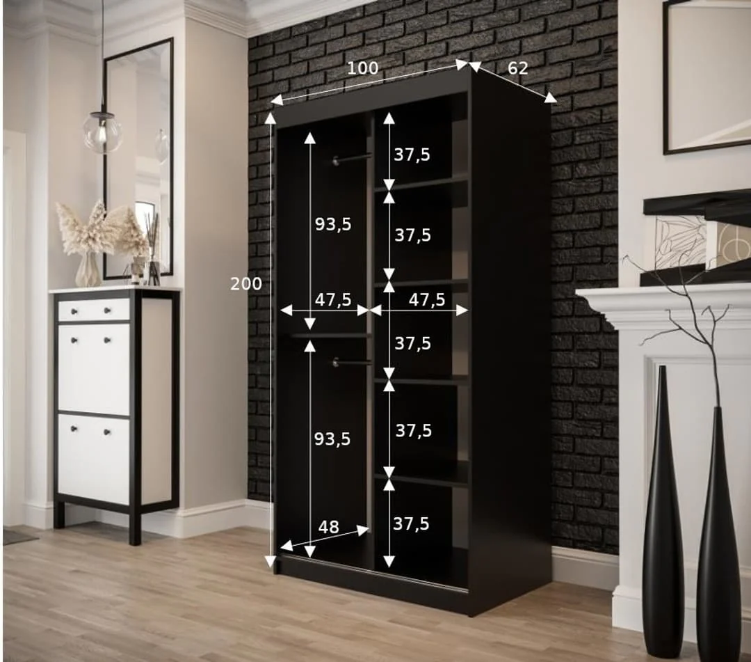 Tilburg II Sliding Door Wardrobe 100cm - Image 5