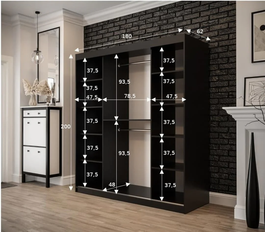 Tilburg II Sliding Door Wardrobe 180cm - Image 5