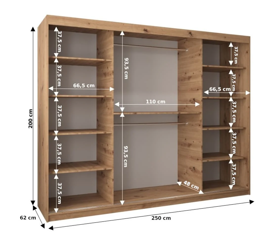 Tokyo I Sliding Door Wardrobe 250cm - Image 17