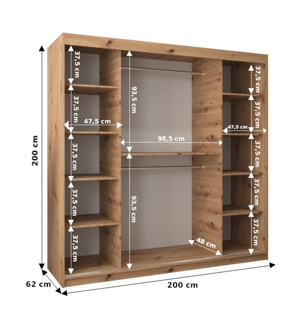 Tokyo Sliding Door Wardrobe 200cm - Image 17