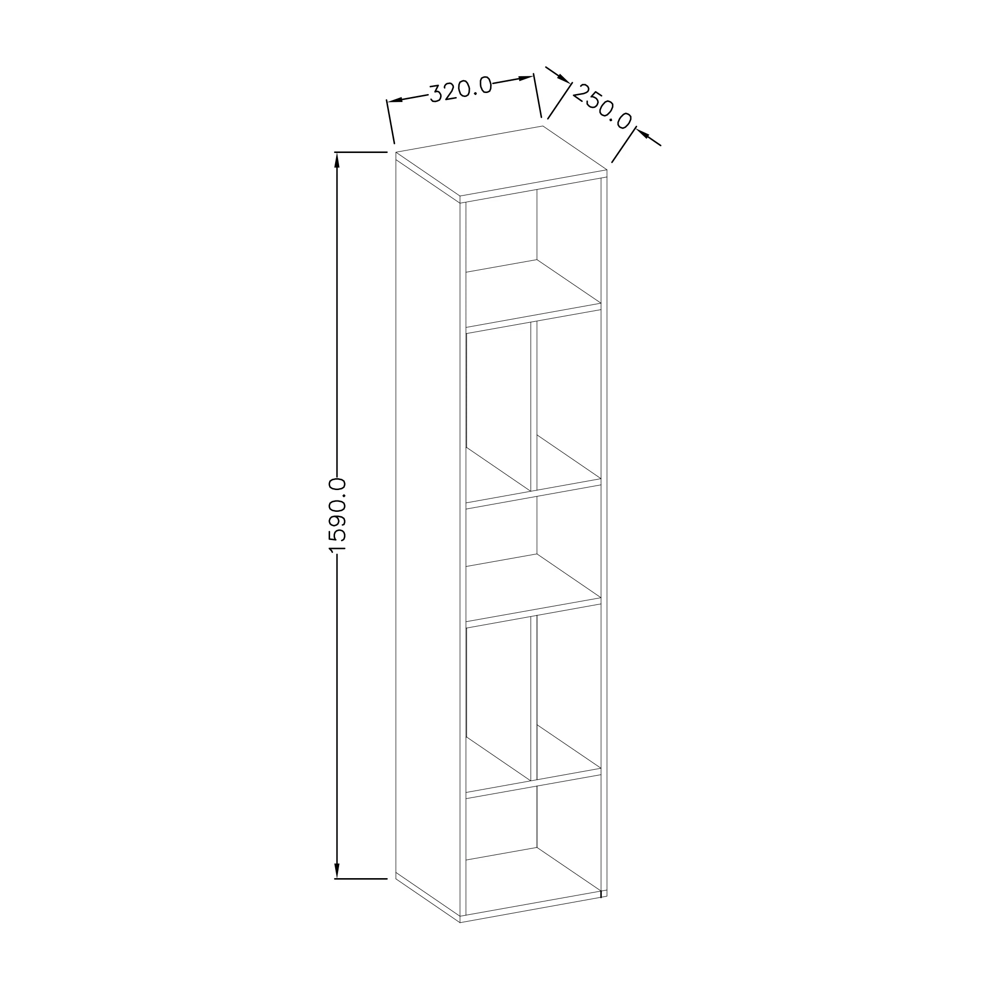 Toledo 88 Bookcase 32cm - Image 10