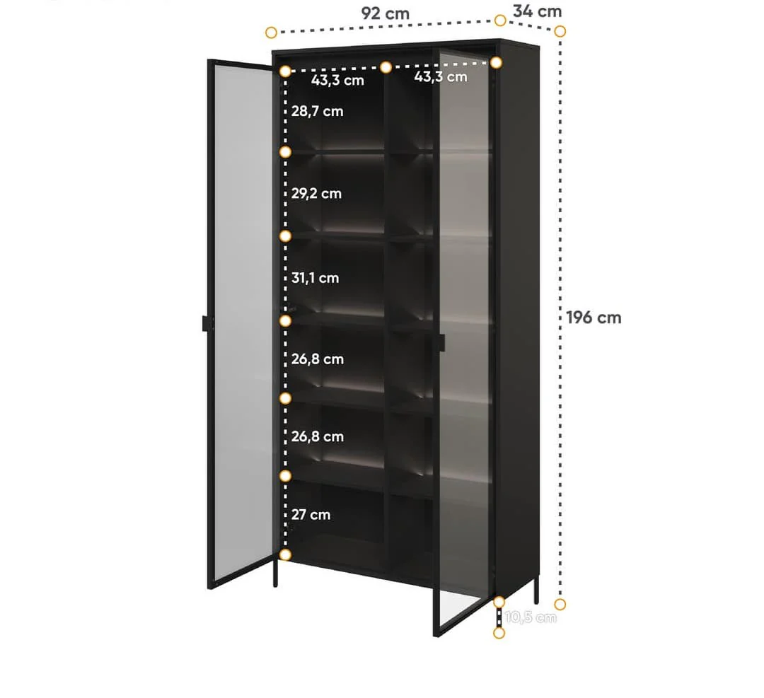 Trend TR-07 Tall Display Cabinet 92cm - Image 7