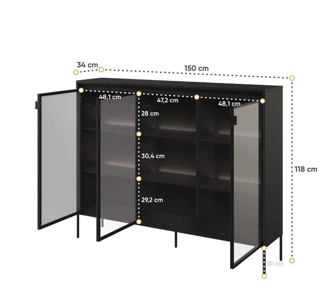 Trend TR-08 Display Cabinet 150cm - Image 7