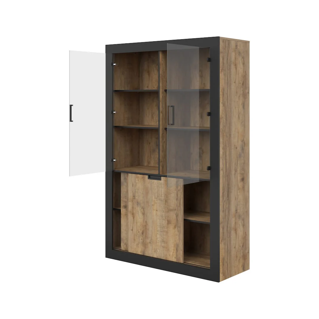 Tudor 12 Tall Display Cabinet 120cm - Image 3