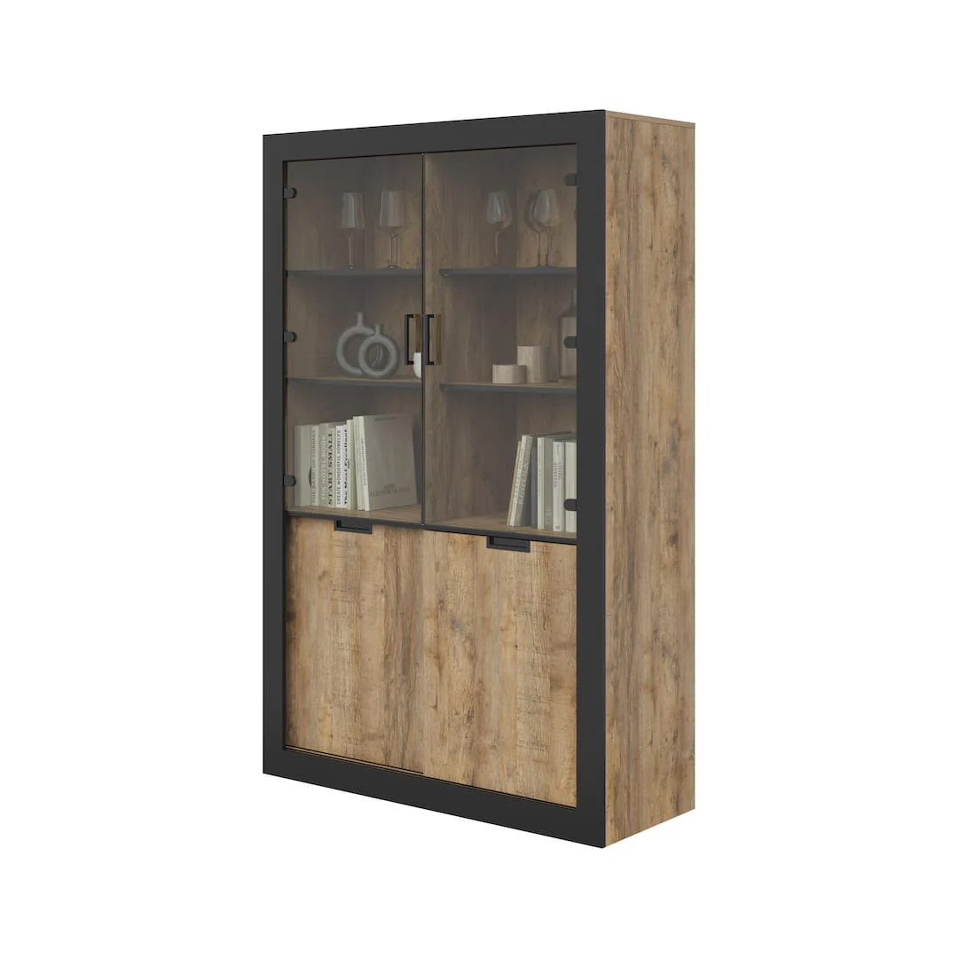 Tudor 12 Tall Display Cabinet 120cm - Image 4