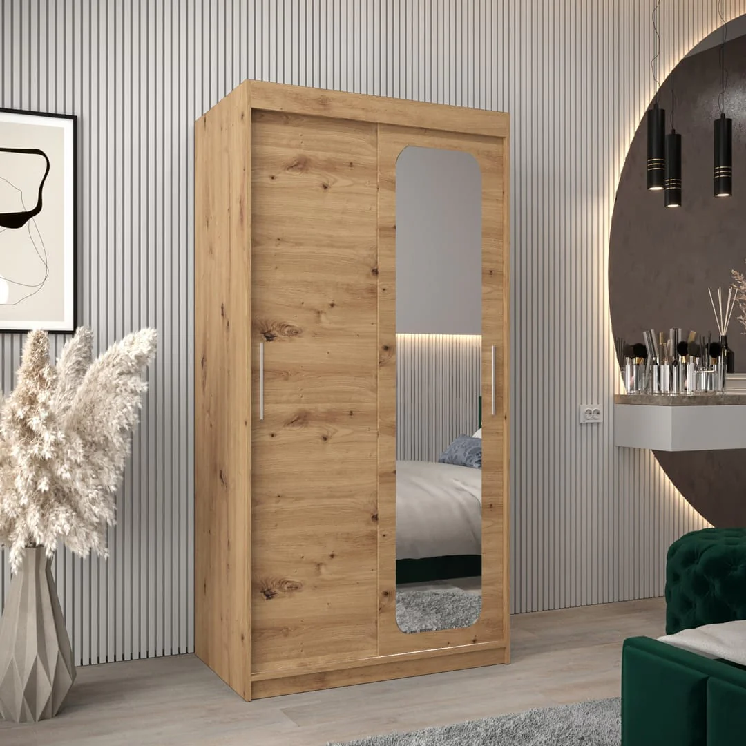 Uppsala T2 Sliding Door Wardrobe 100cm - Image 5