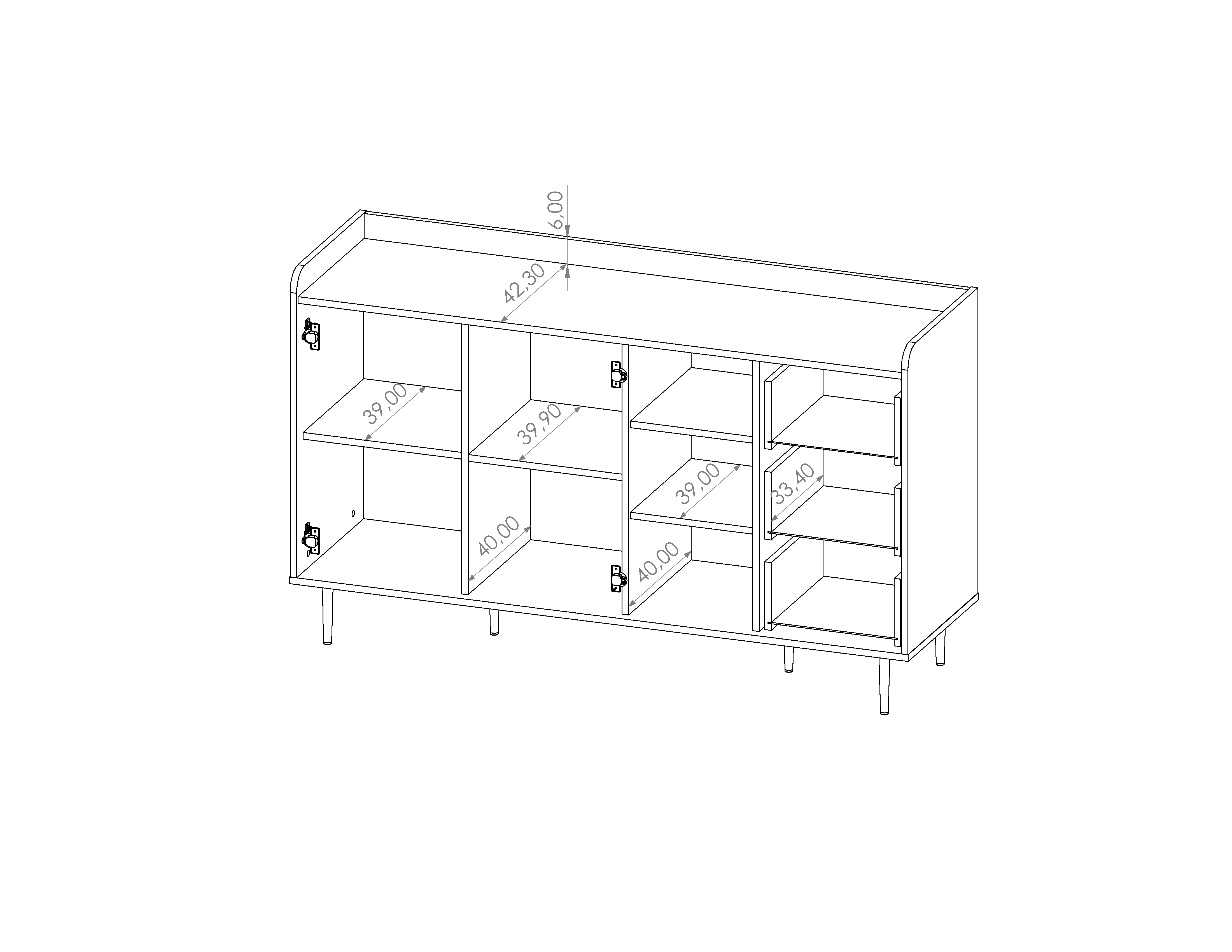 Vasina 01 Sideboard Cabinet 150cm - Image 7