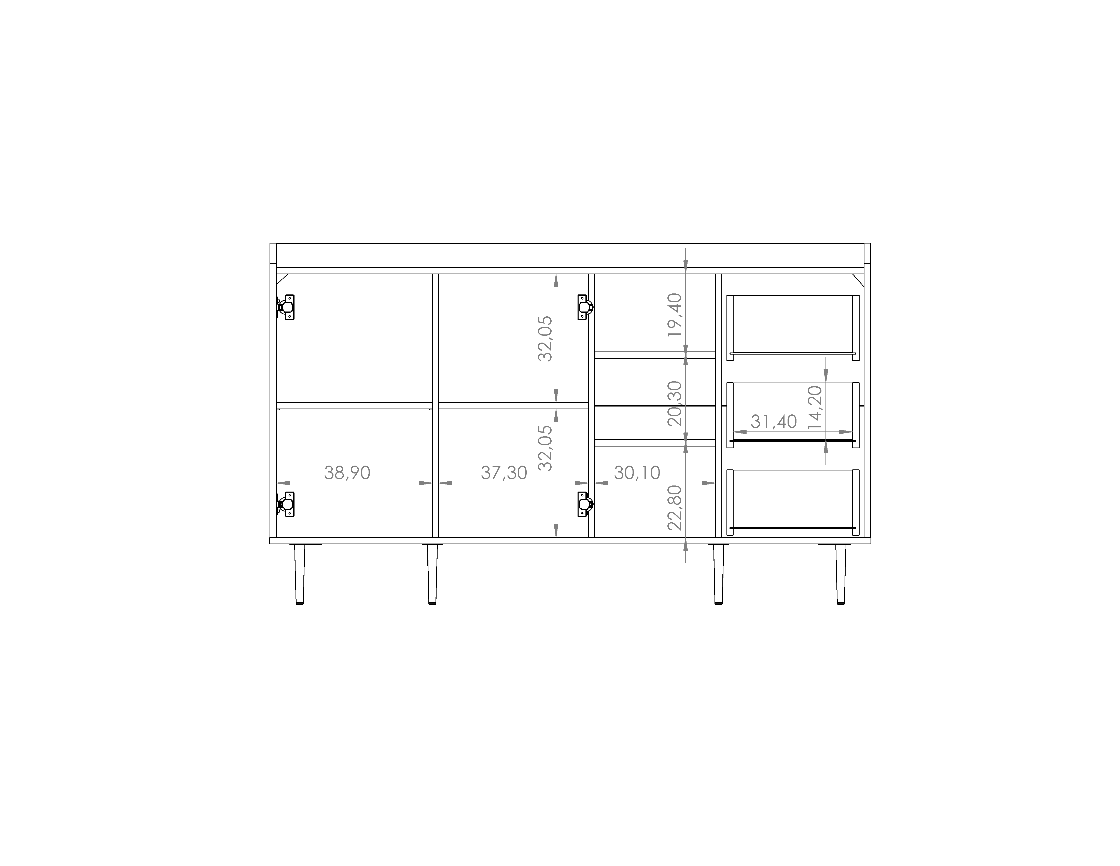 Vasina 01 Sideboard Cabinet 150cm - Image 8