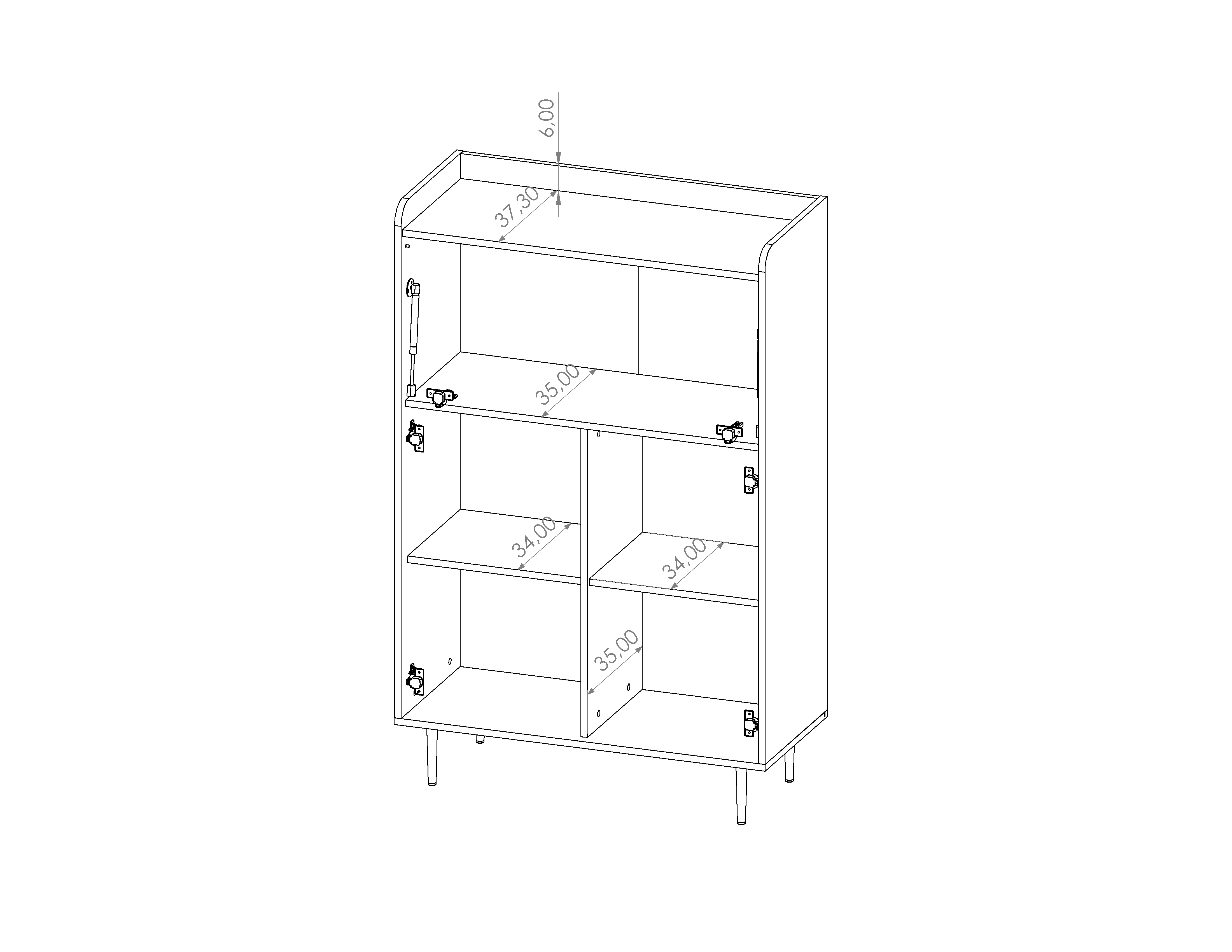 Vasina 03 Highboard Cabinet 90cm - Image 8