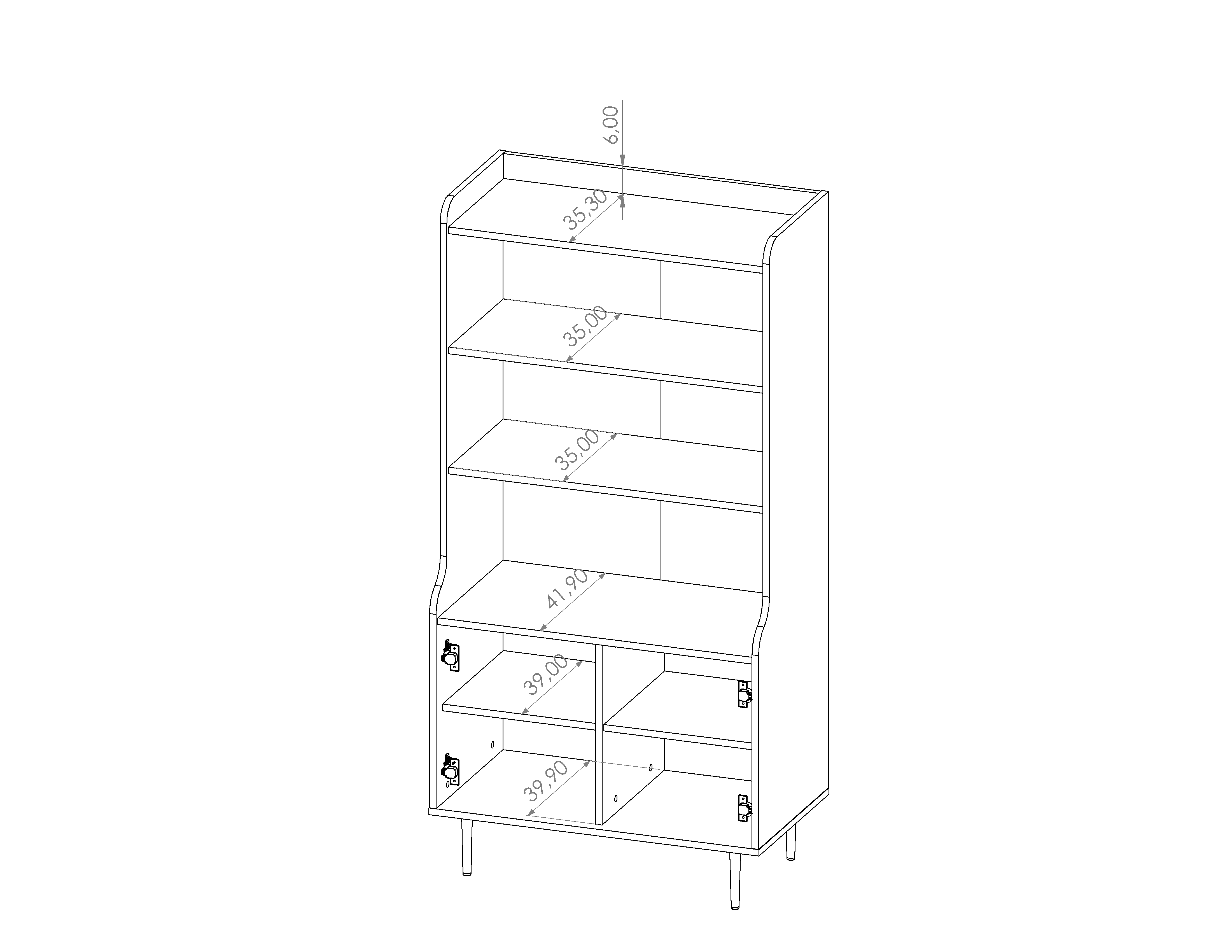Vasina 06 Bookcase 80cm - Image 5