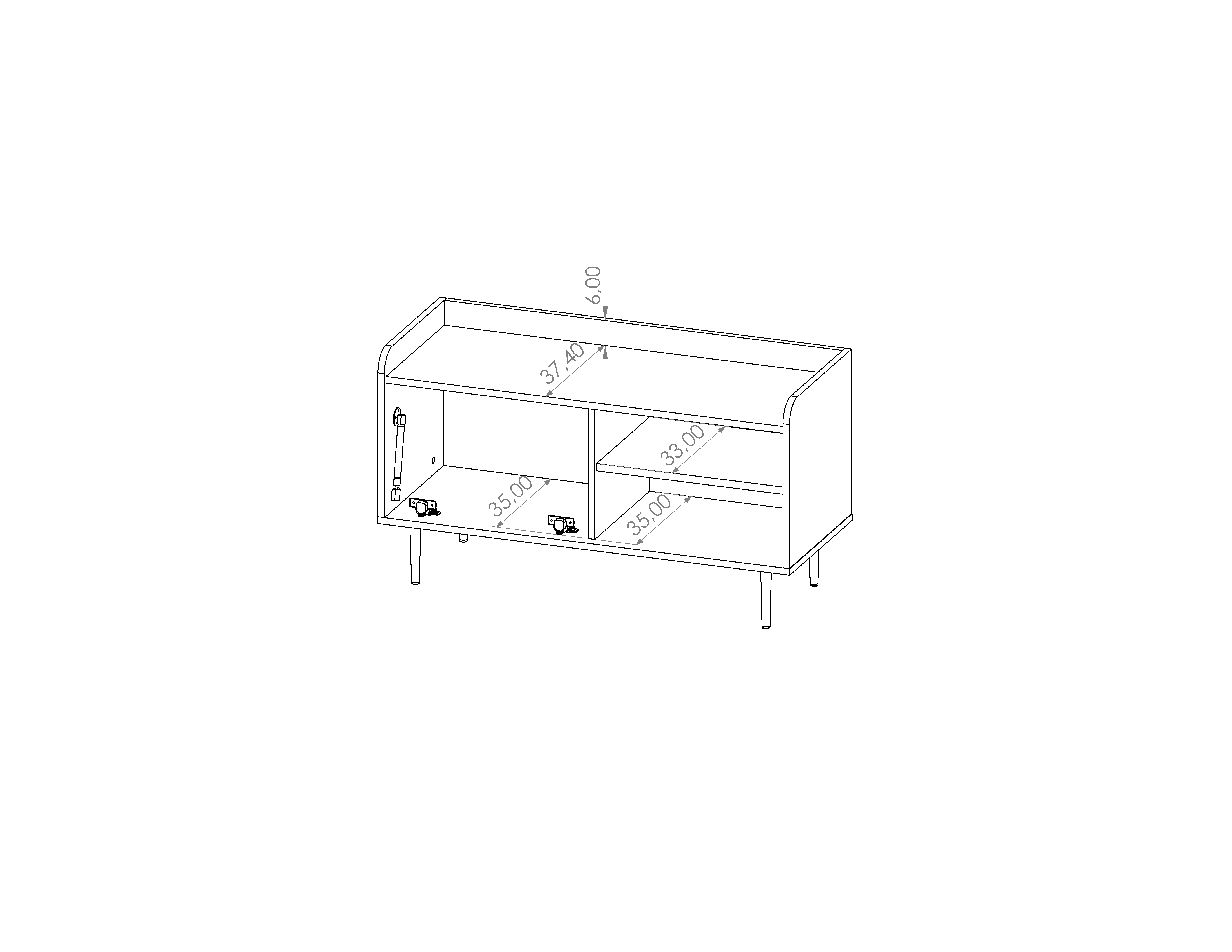 Vasina 07 TV Cabinet 100cm - Image 5