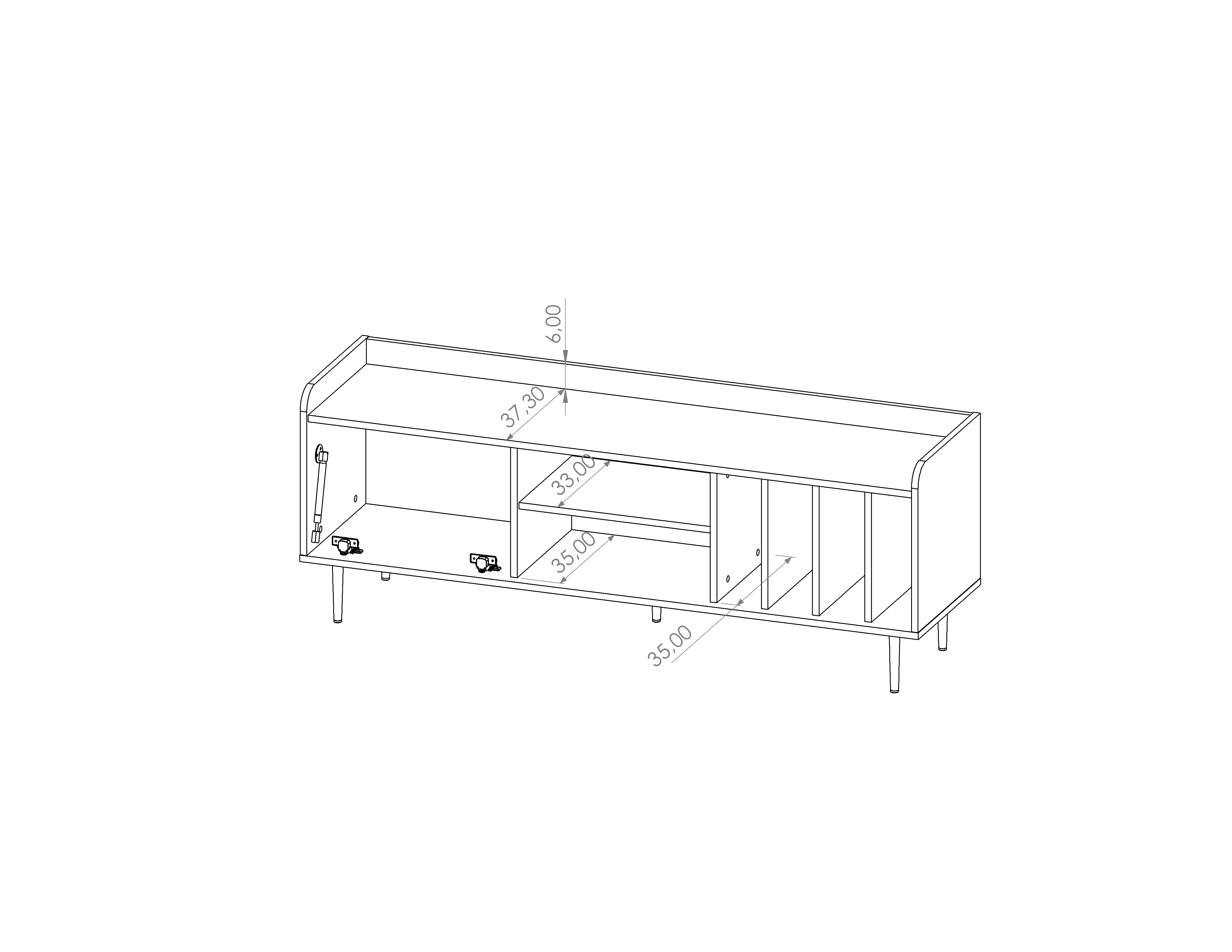 Vasina 08 TV Cabinet 150cm - Image 6