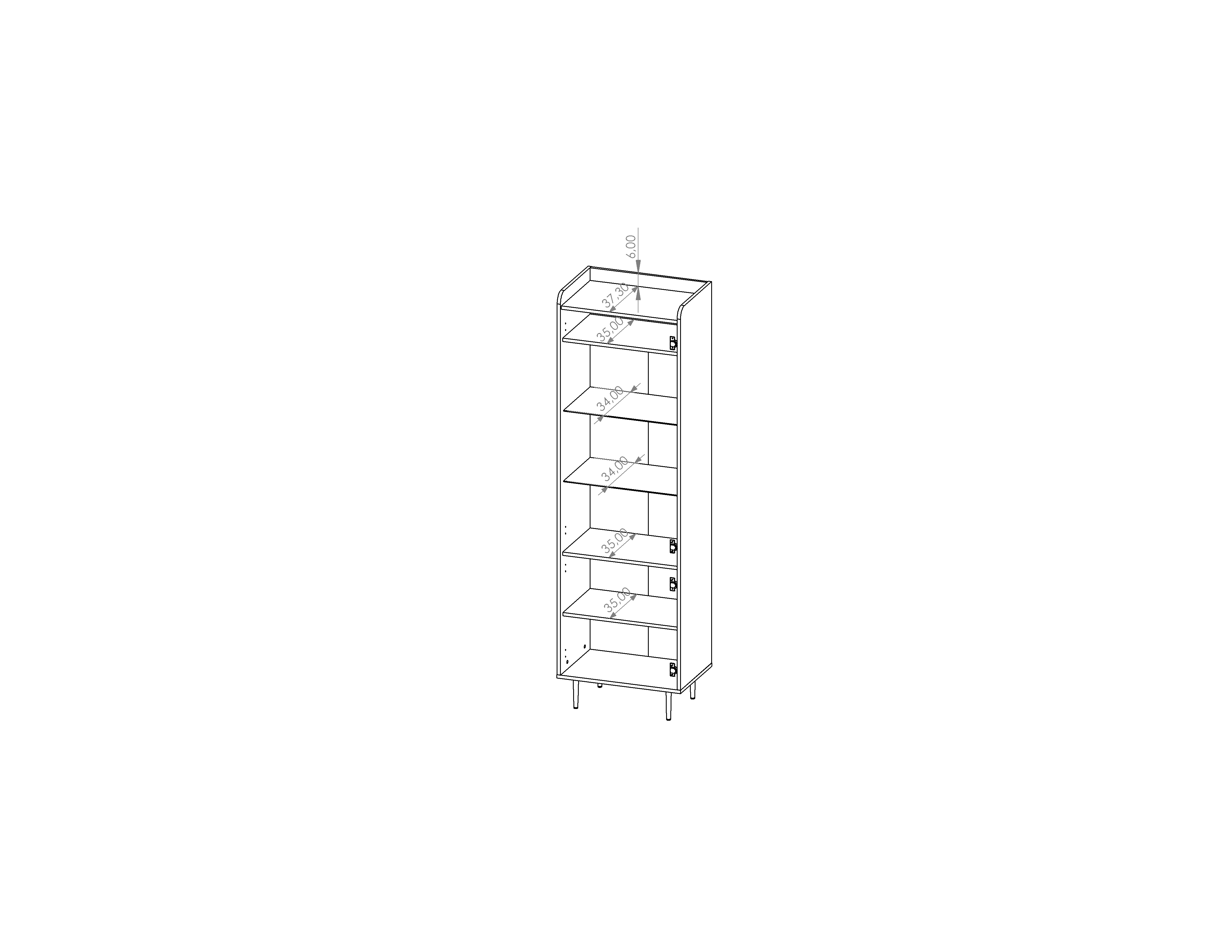 Vasina 09 Tall Display Cabinet 60cm - Image 5
