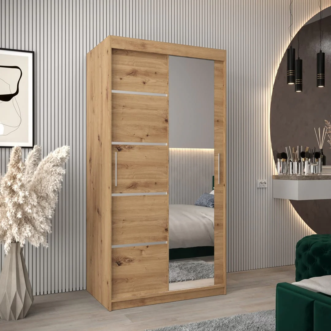 Verona 02 Sliding Door Wardrobe 100cm - Image 5