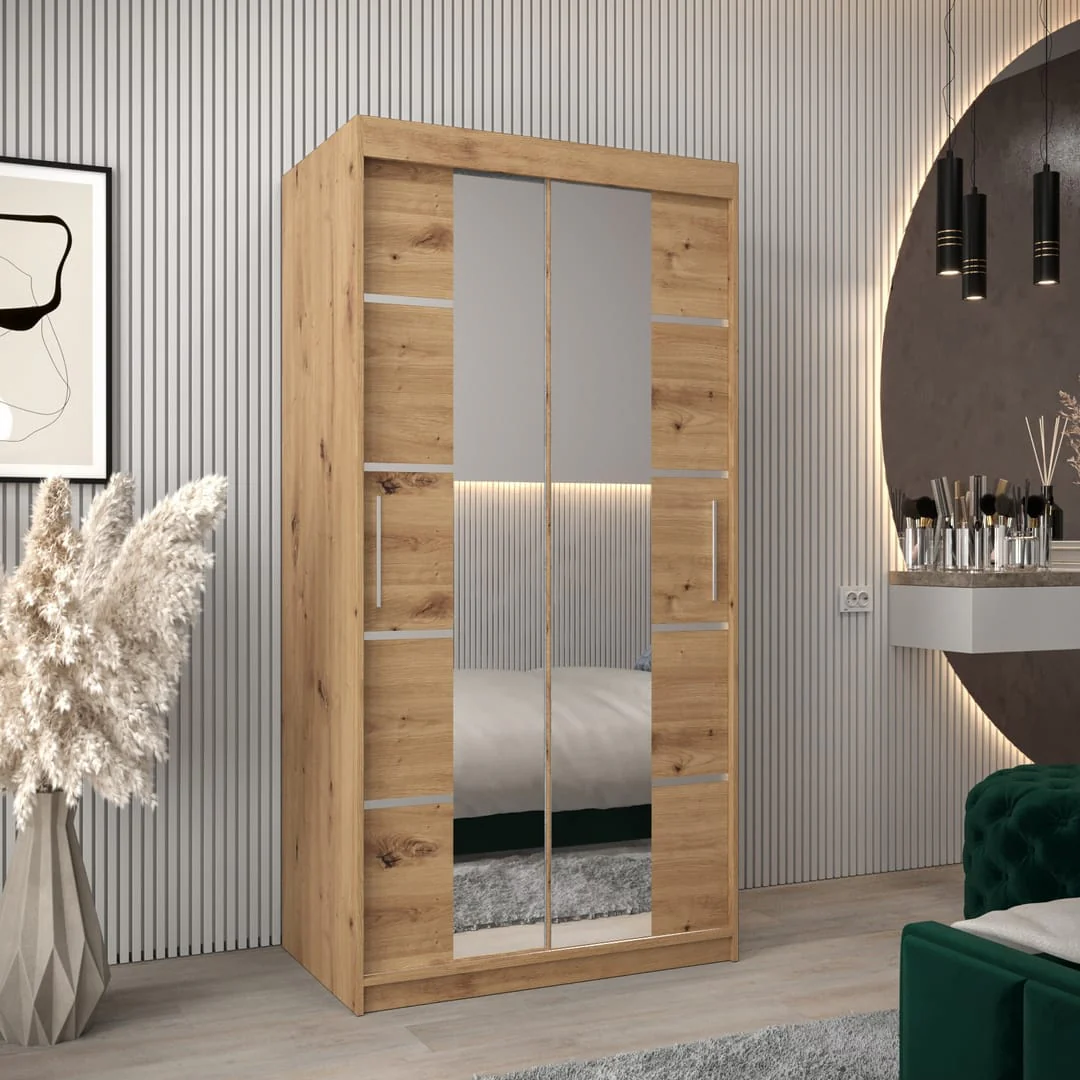 Verona 04 Sliding Door Wardrobe 100cm - Image 4