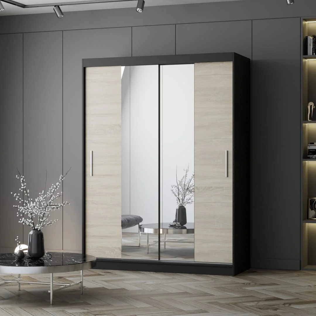 Vista 01 Sliding Mirror Door Wardrobe 150cm - Image 2