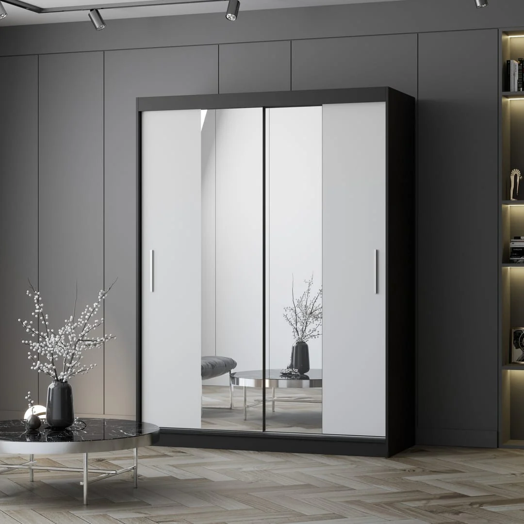 Vista 01 Sliding Mirror Door Wardrobe 150cm - Image 3