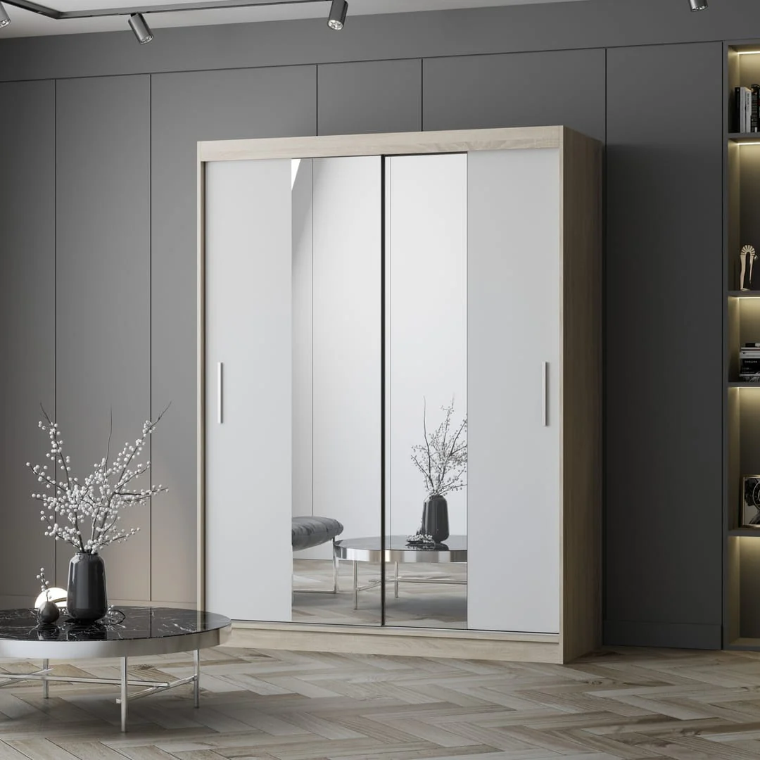 Vista 01 Sliding Mirror Door Wardrobe 150cm - Image 4
