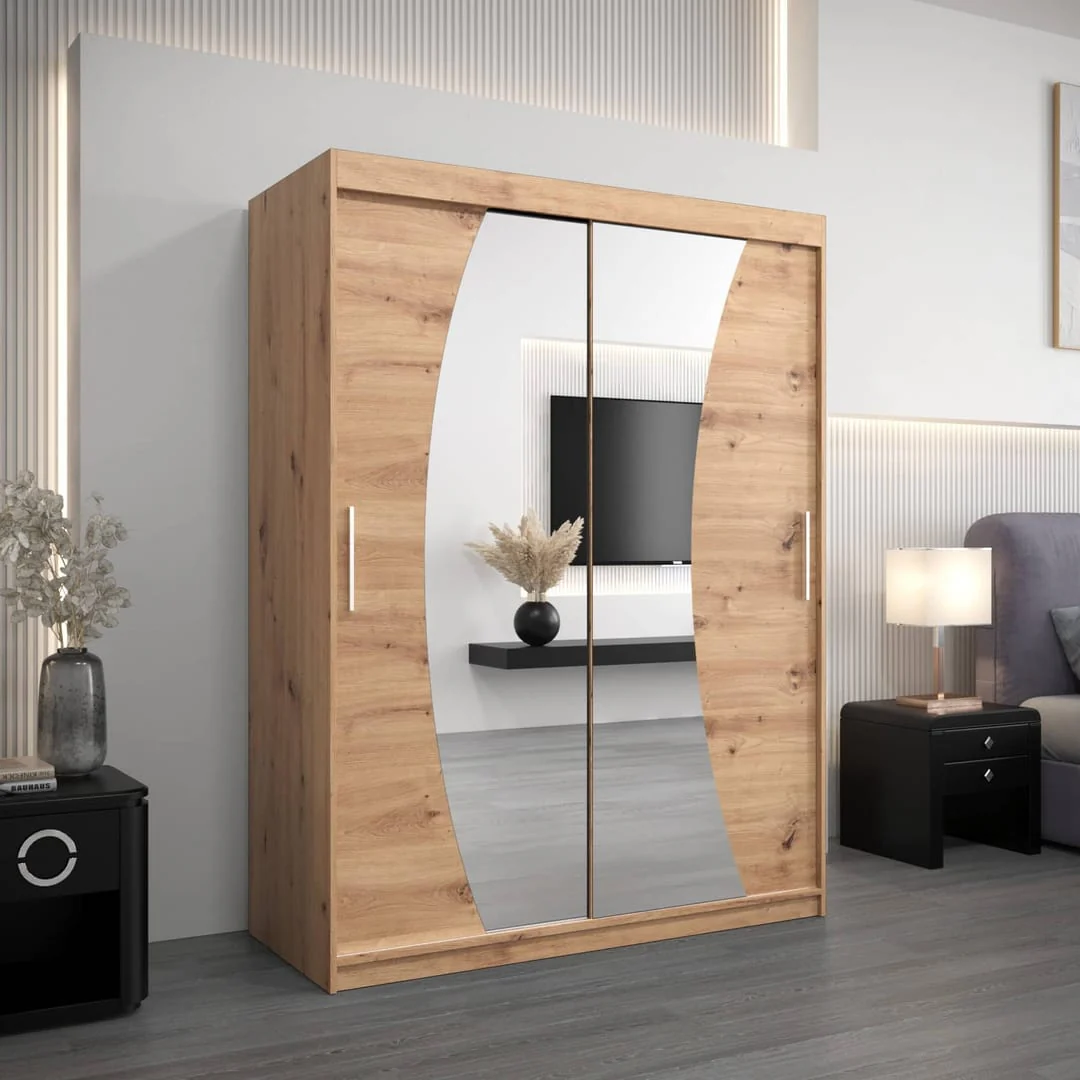 Wave Sliding Door Wardrobe 150cm - Image 5
