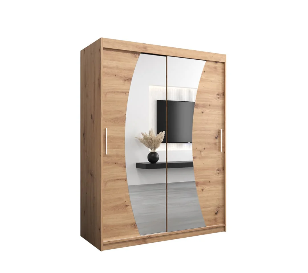 Wave Sliding Door Wardrobe 150cm - Image 6