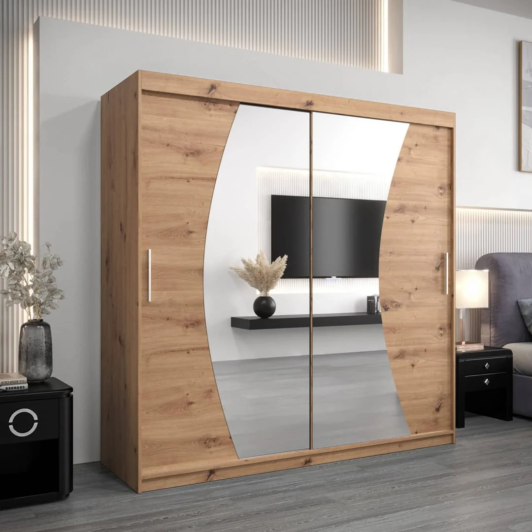Wave Sliding Door Wardrobe 200cm - Image 9