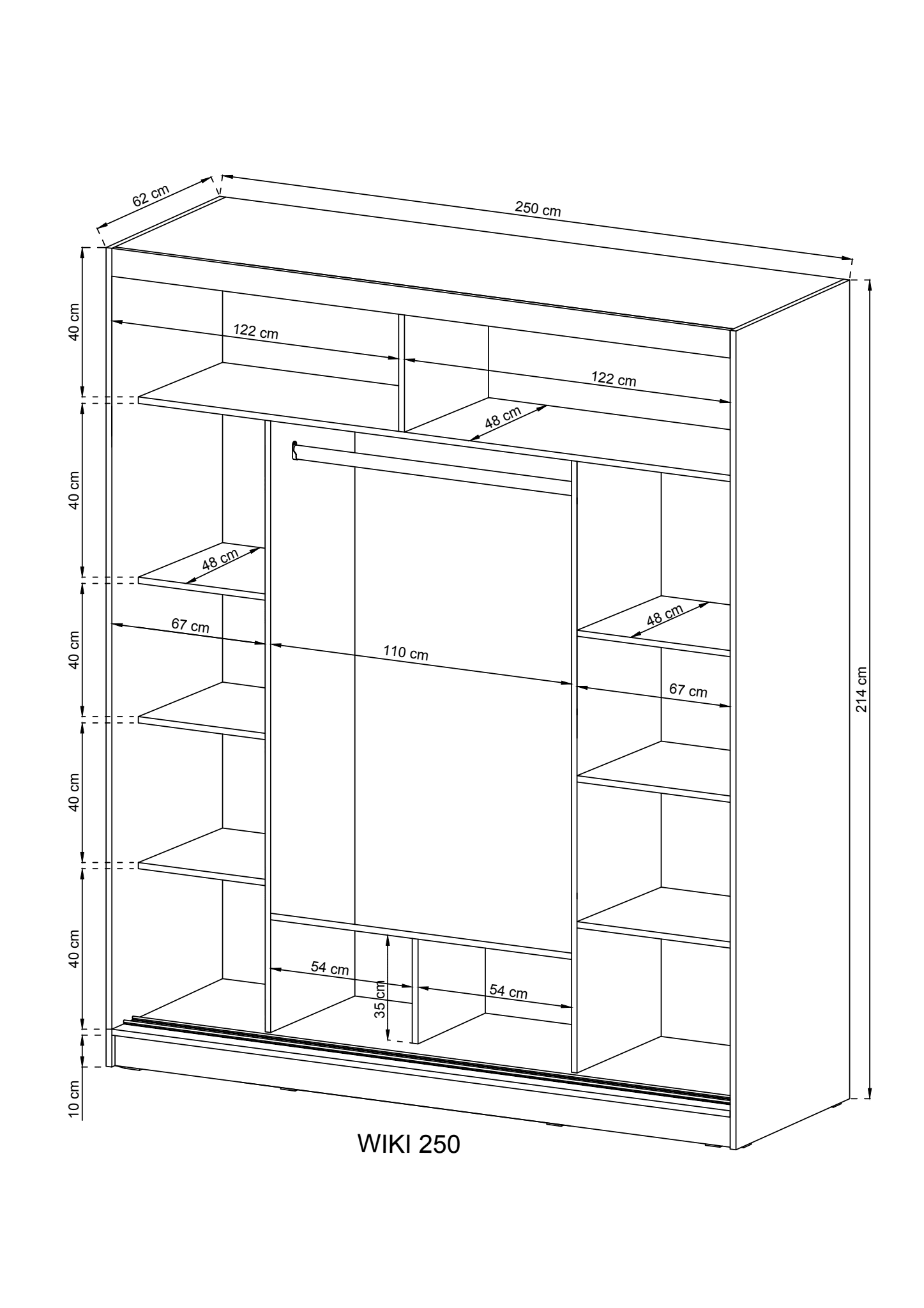 Wiki 250 Alu Wardrobe 250cm - Image 3