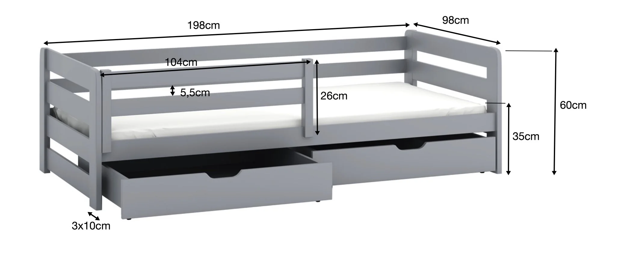 Wooden Bed Ergo with Storage - Image 6