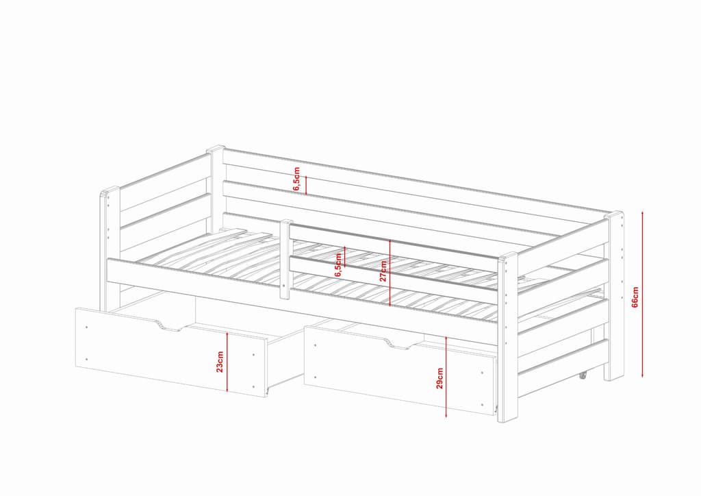 Wooden Bed Ergo with Storage - Image 9