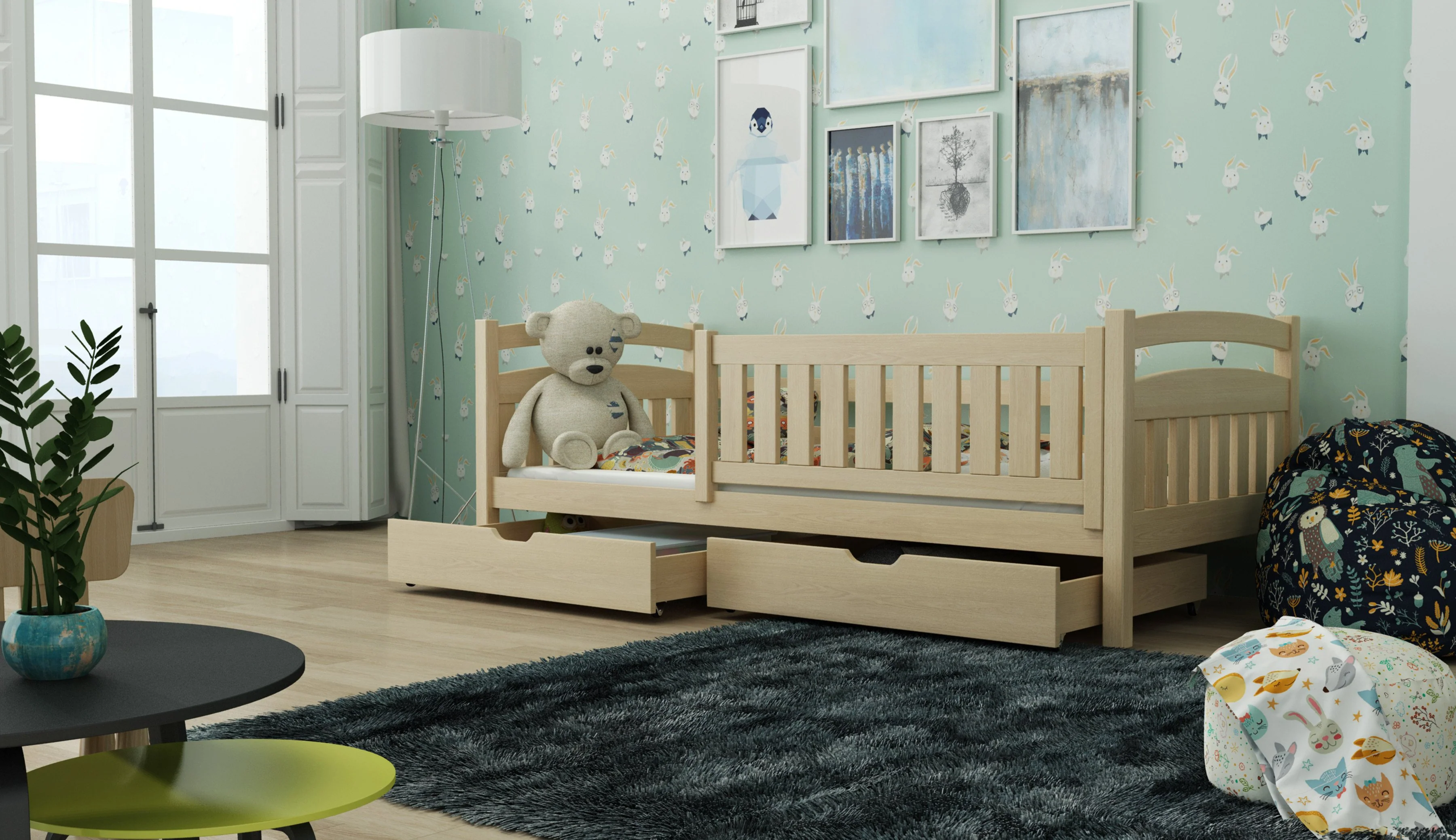 Wooden Bed Terry with Storage - Image 8
