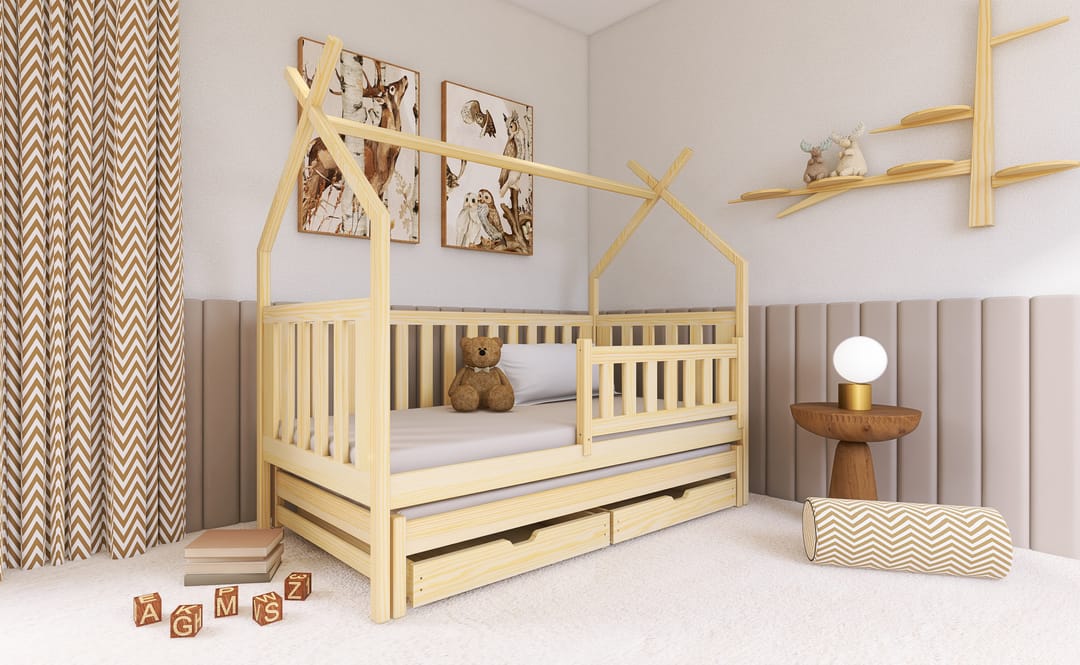 Wooden Single Bed Tytus With Trundle - Image 11